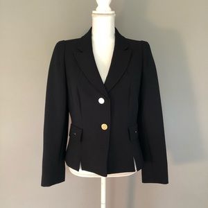 Tahari crepe blazer navy